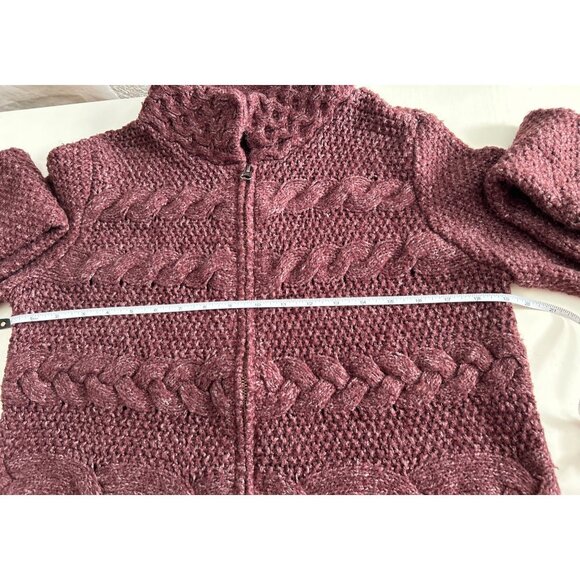 J. Jill Womens Burgundy Knit Cardigan Sweater Size S - Picture 5 of 7